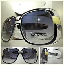 Men  s Classic Vintage Retro Hip Hop Rapper Style SUN GLASSES Square Black Frame