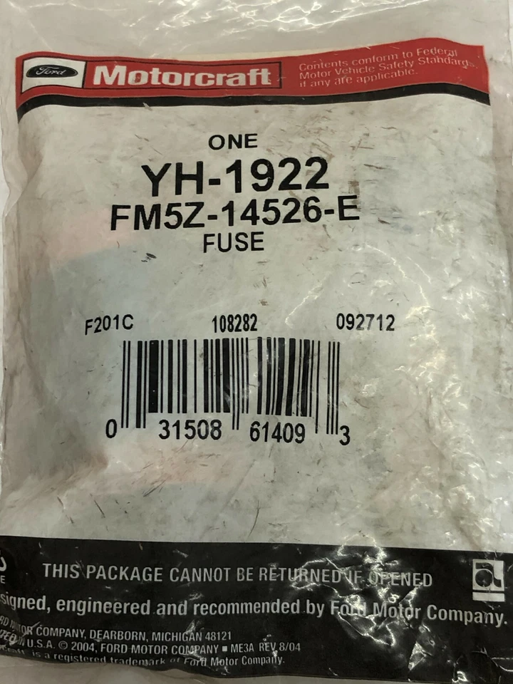 FUSIBLE AMPLIFICADOR MOTORCRAFT YH-1922 ORIGINAL PARA FORD C-MAX 2013-2017 y fusión FM5Z14526E Foto 4 de 4