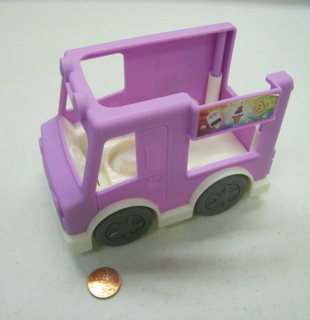 New Fisher Price Little People PURPLE ICE CREAM TRUCK DELIVERY VEHICLE