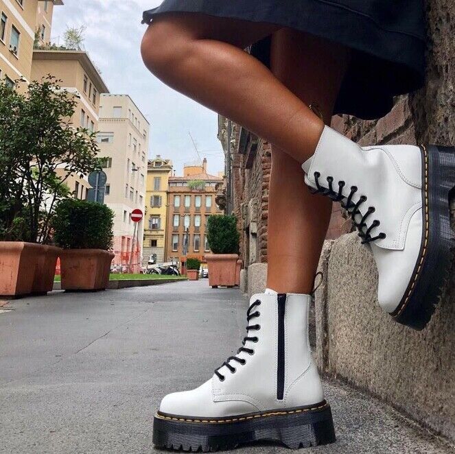 Dr. Martens Women's Jadon Platform Quad Retro White Smooth Dr. Martens Women's Jadon Platform Quad Retro White Smooth