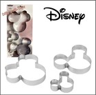 Disney Mickey & Minnie Mouse Stainless Steel Cookie Cutters Shapes Biscuit Set 3