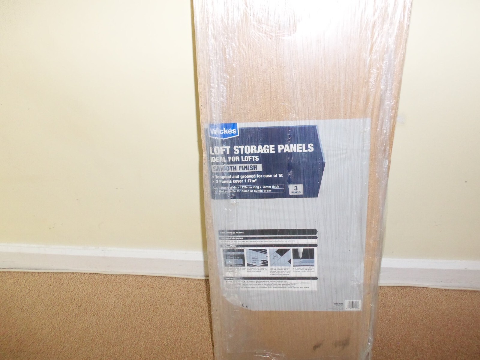 Wickes Chipboard Loft Panels 320mm x 1220mm x 18mm, Pack of 3 eBay
