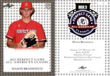 Mason Brassfield  1st Ever PRINTED 2023  LEAF PERFECT GAME AAC ROOKIE CARD #39