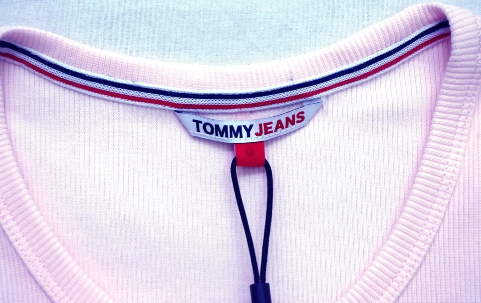 Tommy Jeans robe t shirt cotes violet pale femme essential rib dress DW17406 - Photo 3/4