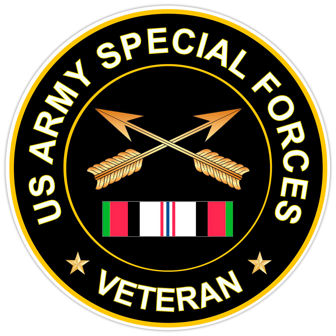 US Army Special Forces Veteran Bumper Sticker Military Vinyl Soldier Decal 5"