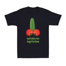 Suitable for Vegetarians Funny Joke Vegan Rude Vegetable Gift Men's T-Shirt