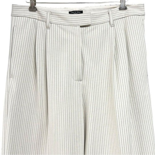 🌻NEW rag & bone Marianne Ivory Black Pinstripe Ponte Pants | Size Large. - Picture 5 of 12