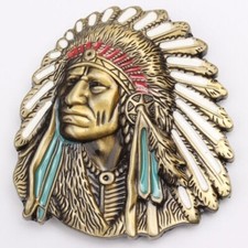 Indian Warrior Chief Belt Buckle Western Cowboy Native American IW-05 