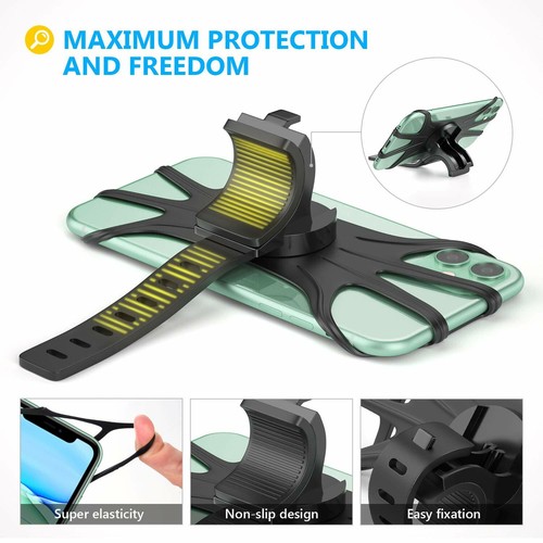 Motorcycle Bicycle Bike Handlebar 360° Mount Holder Stand For Mobile Phone GPS - Picture 2 of 14