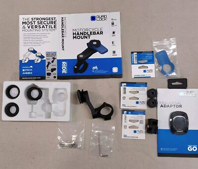 QUAD LOCK LOT Motorcycle Handlebar Mount, Universal & Knuckle Adapters, Spacers+