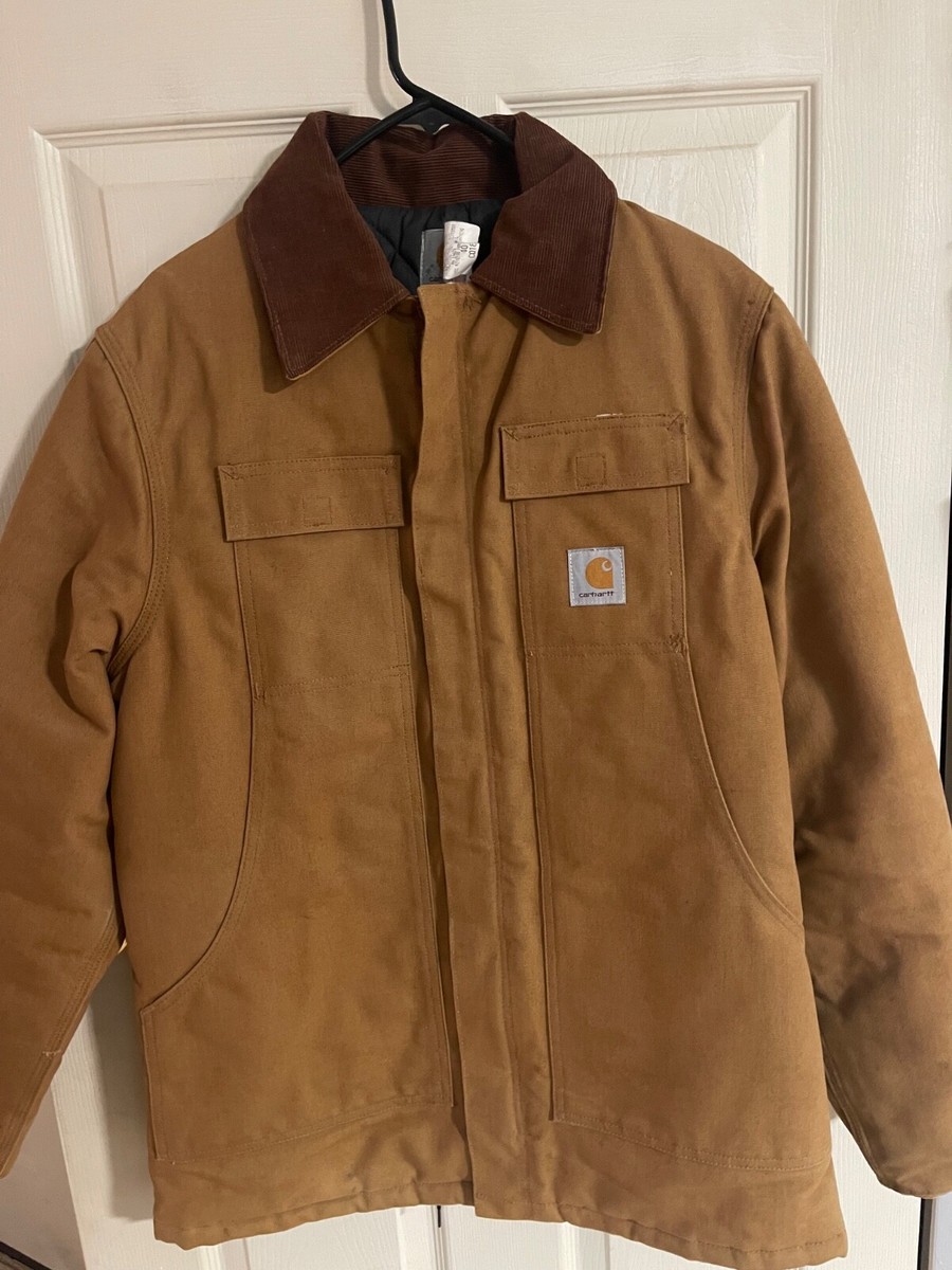 Vintage Tan Carhartt C0186 Coat quilted Lined USA Mens Sz 40 fit
