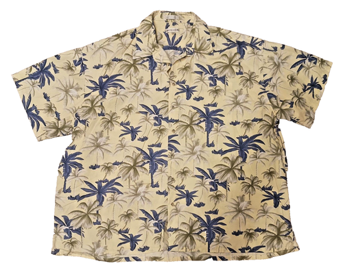 Vintage Pierre Cardin 100% Cotton Hawaiian Shirt Men's 3XL Beach Vacation Palms - 第 1/4 張圖片