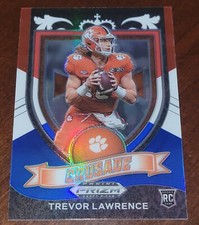 Trevor Lawrence 2021 Prizm Draft Picks Crusade Red White Blue Refractor RC #161