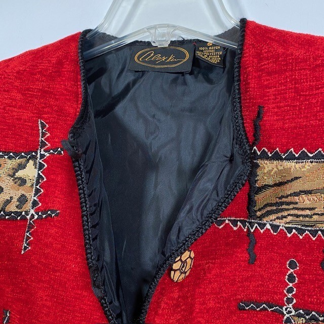 Patchwork Embroidered Button Loop Jacket Blazer A… - image 5