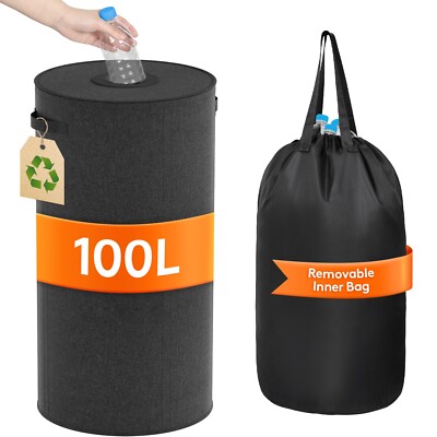 Lifewit 100L Round Recycling Bin for Kitchen Indoor Home