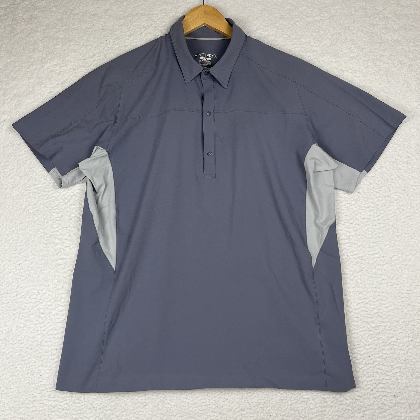 ARC'TERYX Polo Arc’Teryx A2B manica corta a scatto uomo grande blu grigio elasticizzata
