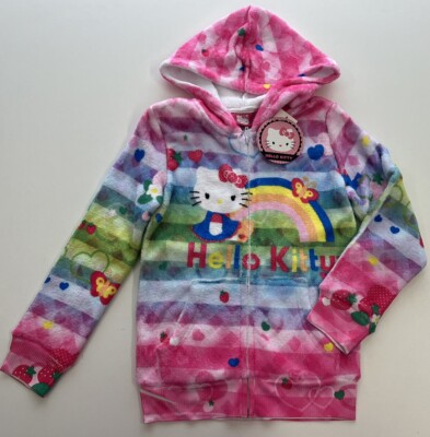 HELLO KITTY Kinder Fleecejacke  110/116 Übergangsjacke Jacke Mädchen USA Bunt