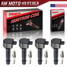 4X OEM Ignition Coils + Spark Plugs For Honda Civic 2006-2011 1.8L E1082 UF582