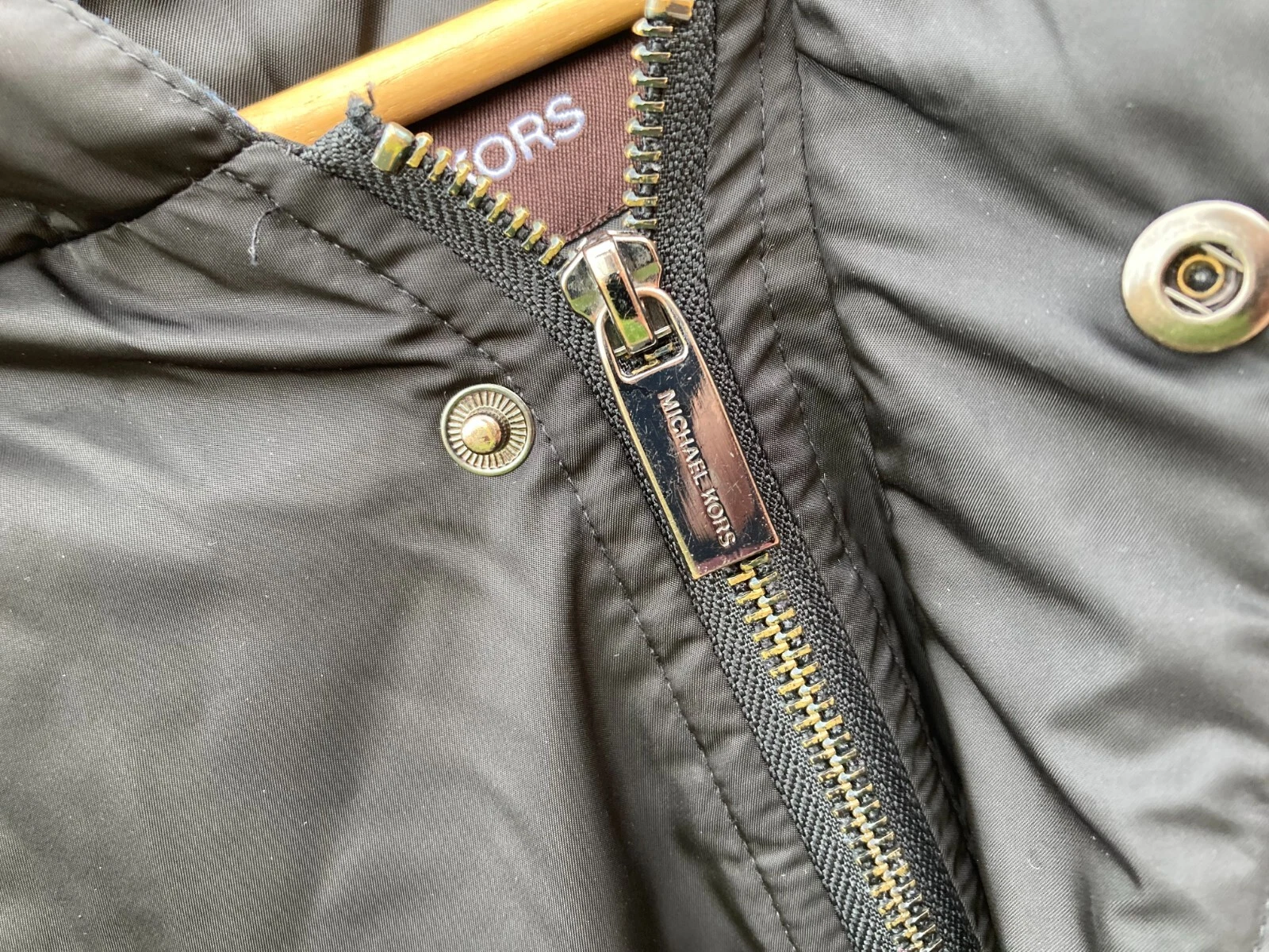 GIACCA CON CAPPUCCIO DONNA MICHAEL KORS NERA UK 16 GRANDE FODERATA IN PELLICCIA CAPPUCCIO ZZ