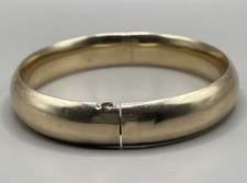 14K Solid Yellow Gold Women  s Bangle Bracelet Shiny Polished 7  14.23g