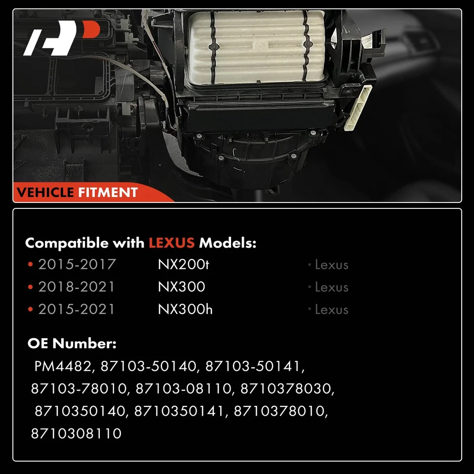 Motor de soplador HVAC con rueda para Lexus NX300h 2015-2021 NX300 2018-2021 NX200t Foto 3 de 4