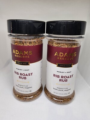 Adams Reserve RIB ROAST RUB Robust & Deep Seasoning Bundle. 2- Pack New & Sealed