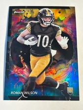 2024 Topps Finest ROMAN WILSON Michigan Steelers Oil Spill Refractor Rare 1/10