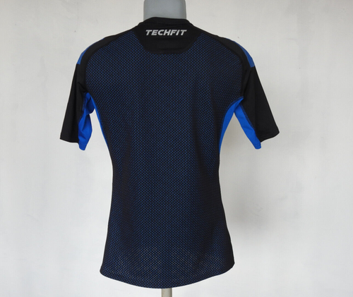 Adidas TechFit Mens Activewear Jersey Size XL Compression Black Blue Sport - Picture 2 of 7