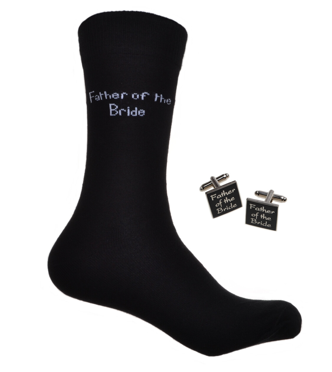FATHER OF THE BRIDE Wedding Socks & Cufflinks Set