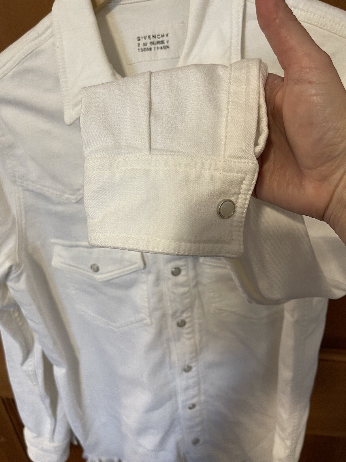 Givenchy Snap Button White Denim Western Style Sh… - image 6