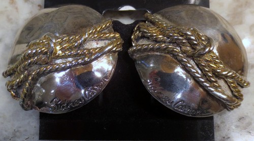 Boucles D'oreilles Vintage Sidney Carron - Modèle Clip Doré, Occasion Mais Joli