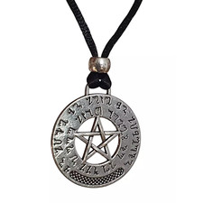 Collier pendentif pentacle thébain amulette prospérité bijoux païens à fil wi...