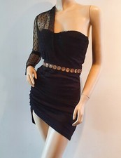 Black One Shoulder Party Dress Size M UK 10 Little Black Dress