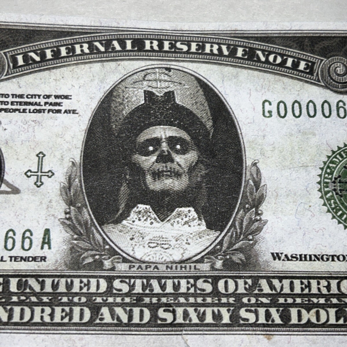 Ghost B.C. 666 Fake Dollar Bill Official Prequelle Tour 2019