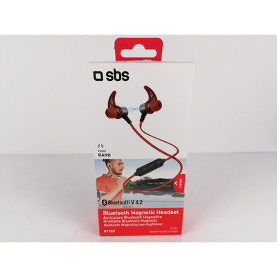 SBS - Bluetooth magnetic headphones BT501, red | Fixshop