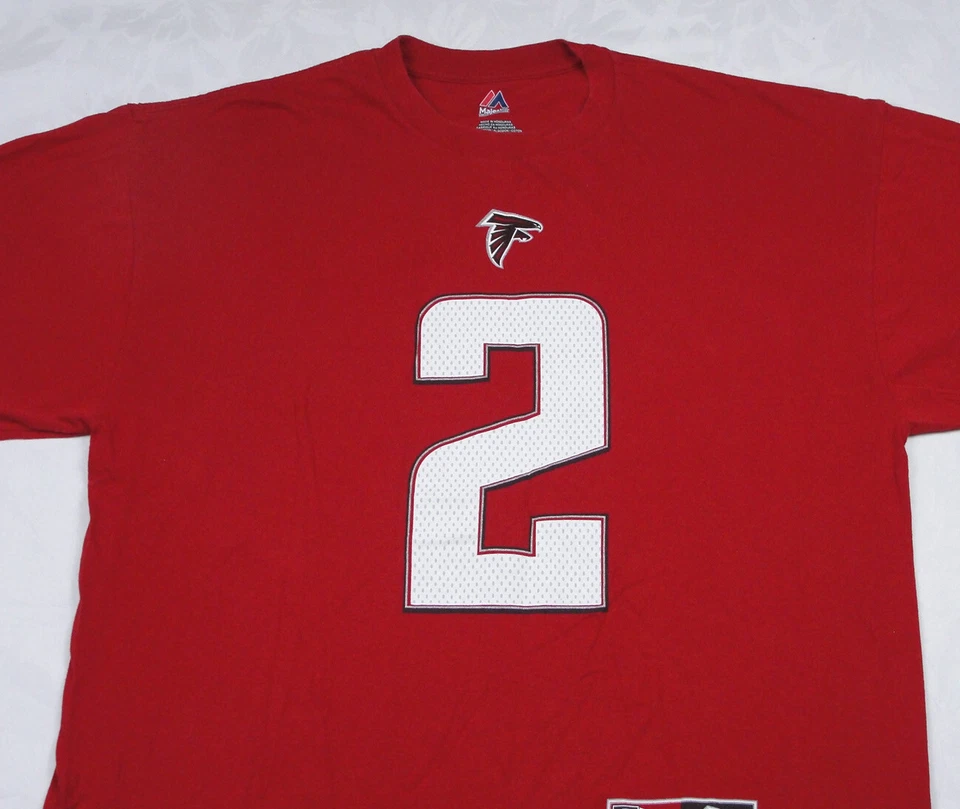 Camiseta masculina Atlanta Falcons #2 Matt Ryan tamanho XXL vermelha futebol majestoso 2XL - Imagem 2 de 4