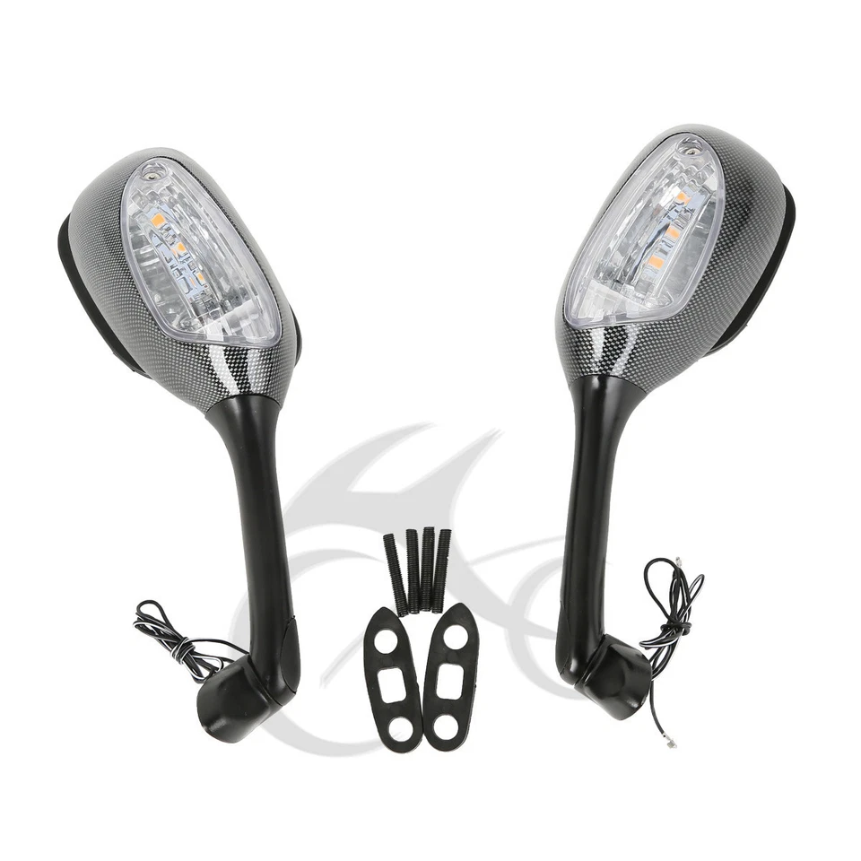 Espejos retrovisores laterales con señal de giro LED aptos para Suzuki GSXR 600 750 06-25 Foto 4 de 4