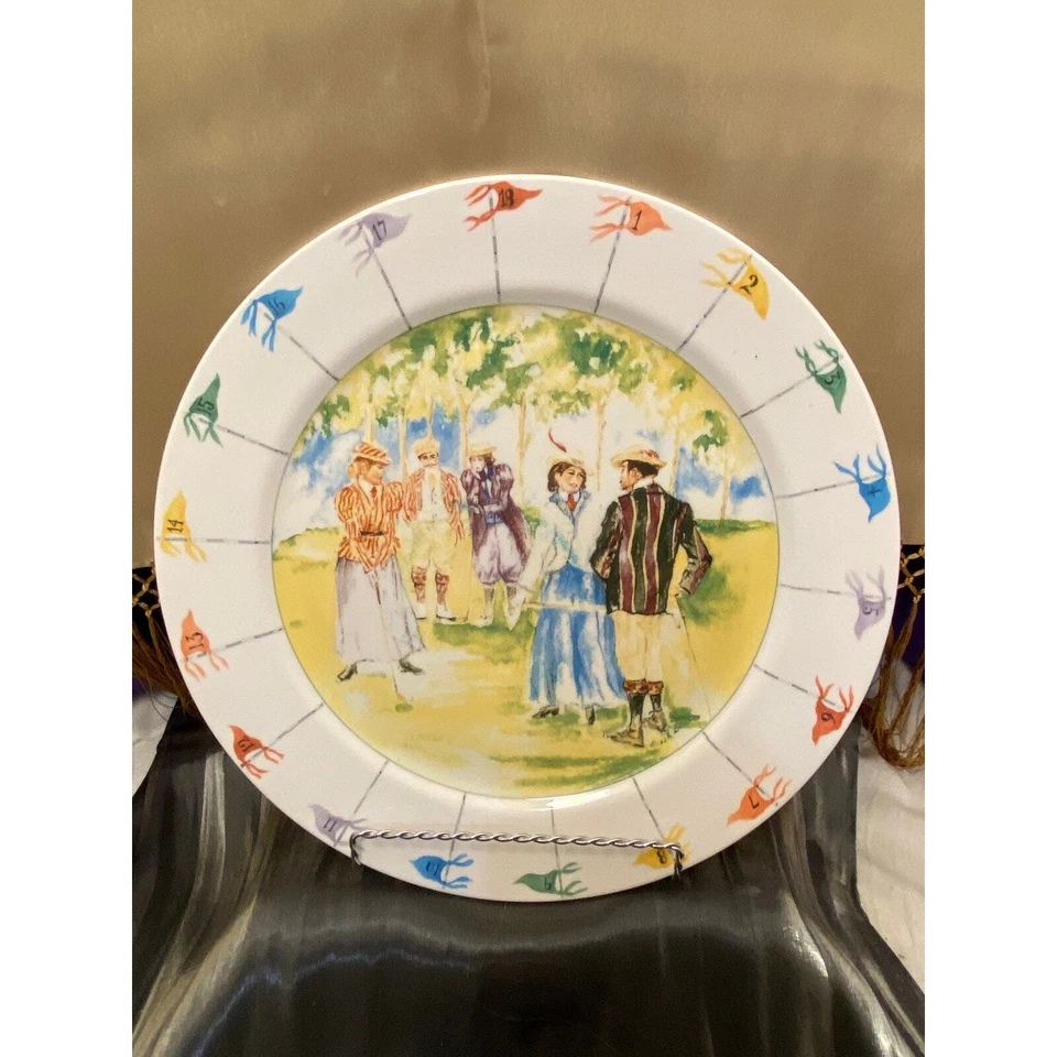 Juego de servir con tema de golf Mikasa “Country Club”/plato redondo para picar plato y tazón dúo. Foto 2 de 4