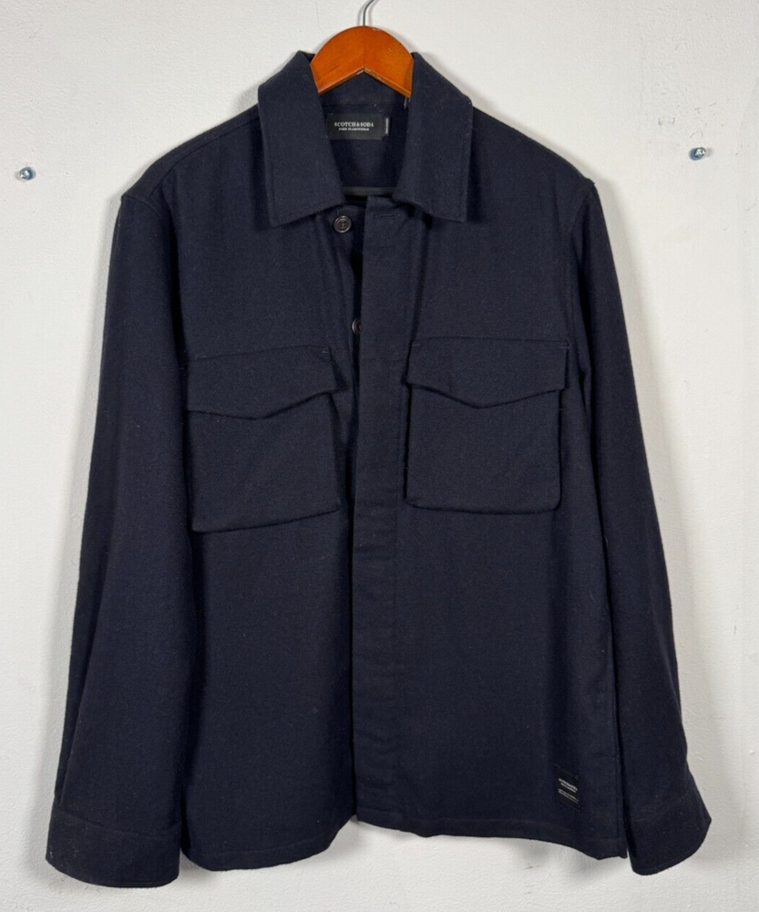 Men’s Navy Wool-Blend Scotch & Soda Overshirt - Size M