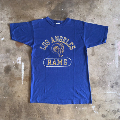 Champion Los Angeles Rams シャツ M 80s VINTAGE LOS ANGELES L.A. RAMS CHAMPION T-SHIRT (HAILEY BIEBER