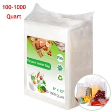 100-1000 Quart 8x12 Vacuum Sealer Bags Food Saver Embossed Storage Bags 4 Mil