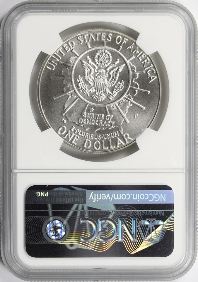 1991-P Mount Rushmore $1 Commemorative Dollar NGC MS70 - Image 2 of 2