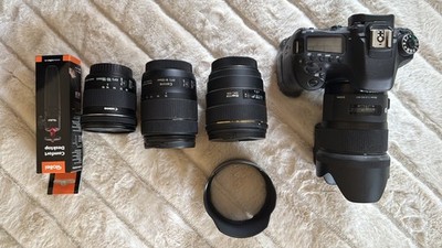 Canon 80D DSLR mit Sigma Objektiven und viel Zubehör - Alles was du brauchst
