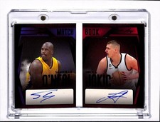 2023 Leaf History Book Nikola Jokic Shaquille O'Neal Match Book Dual Auto #/3