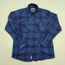 Dixxon Snap On Tools Flannel Shirt Mens Medium Limited Edition Plaid Blue