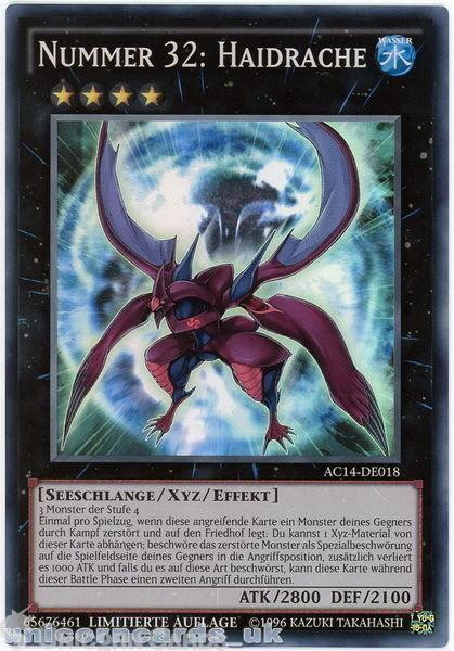 AC14-DE018 Number 32: Shark Drake Super Rare UK Legal GERMAN YuGiOh Card