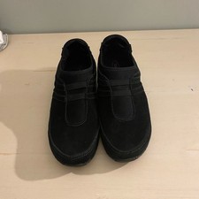 Aetrex Black Suede Slip-On Mules