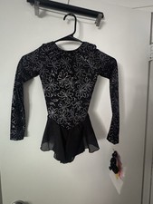 GK Elite Black  Silver Crystal Skating/Dance Dress   Size CM