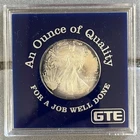 U.S. Mint American Eagle 1995 1 oz Silver Coin .999 Fine Bullion W/ Case & Stand