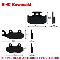 Satz BremsbelÄGe Vorne UND Hinten Kawasaki KX 125 1989 1994